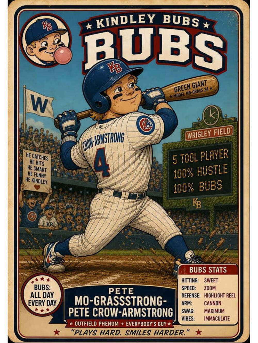 4625 Pete Mo-Grassstrong 8x10 Print | Parody Sports Card Series